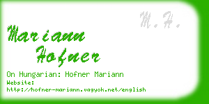 mariann hofner business card
